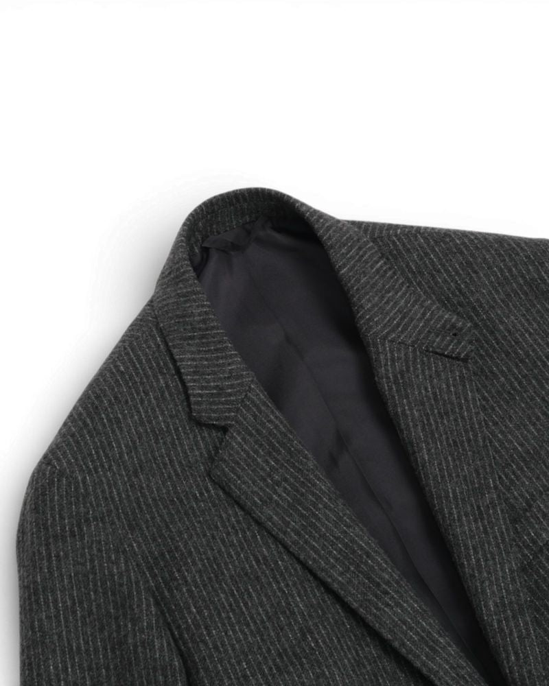 Grey Pinstripe Virgin Wool Blend Sports Jacket