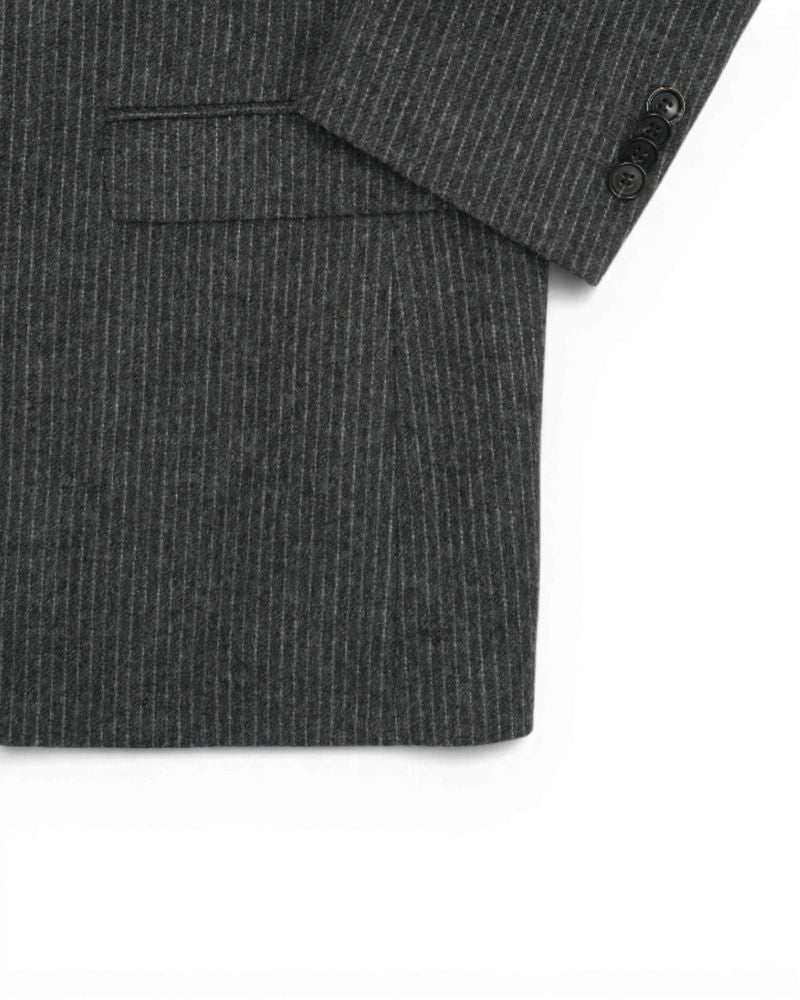 Grey Pinstripe Virgin Wool Blend Sports Jacket