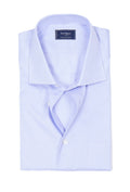 Blue Checked Cut Away Collar Shirt
