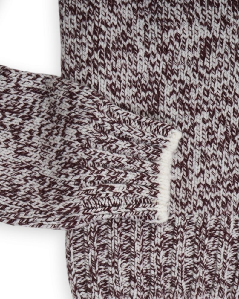 Wine/White Mouliné Wool Sweater