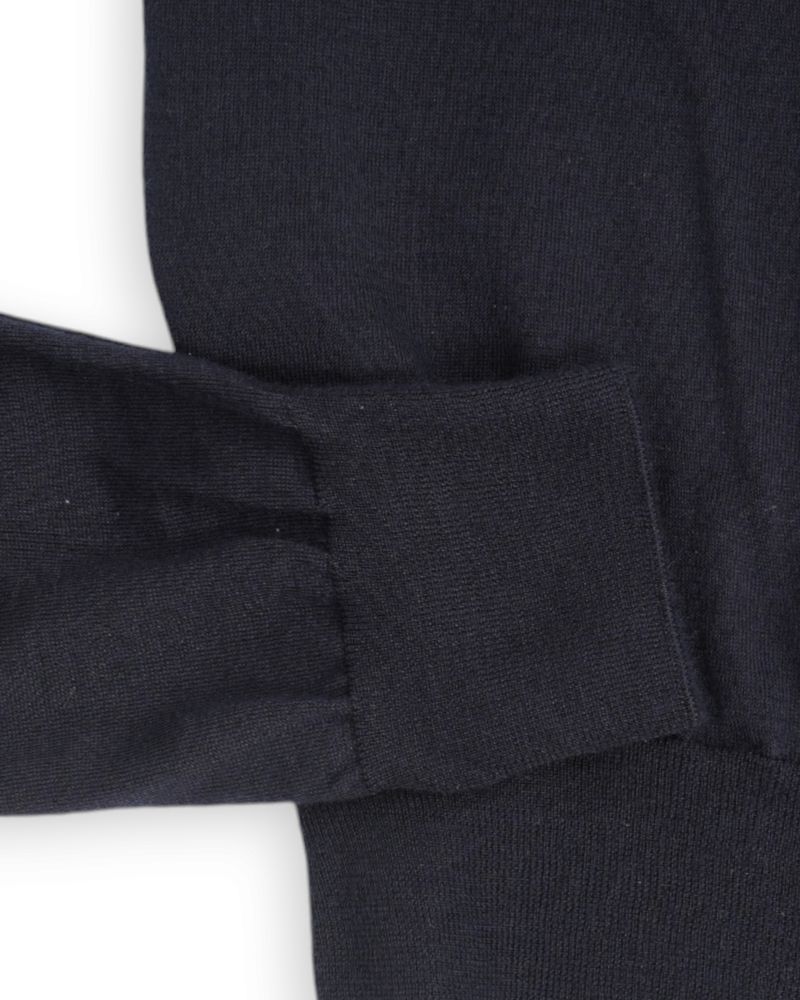 Navy Cashmere & Silk Crewneck Knit