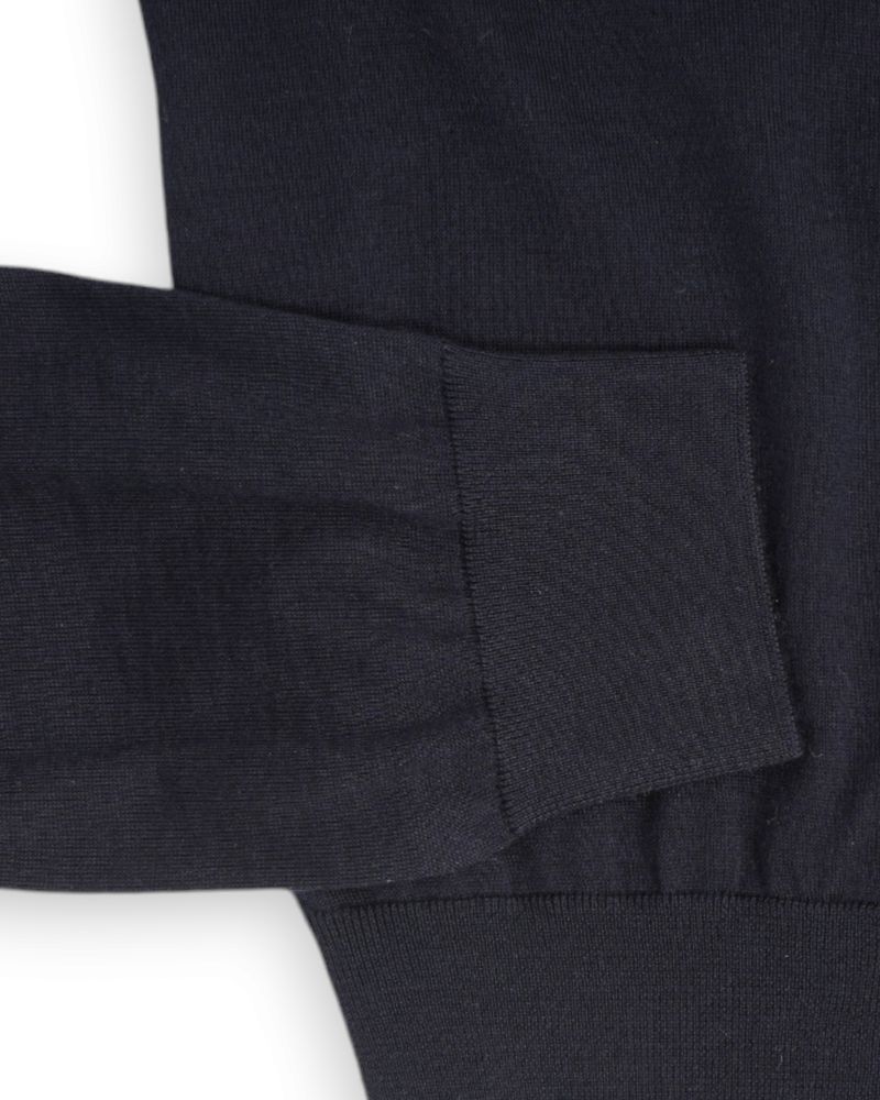 Navy Cashmere & Silk Full Zip Knit