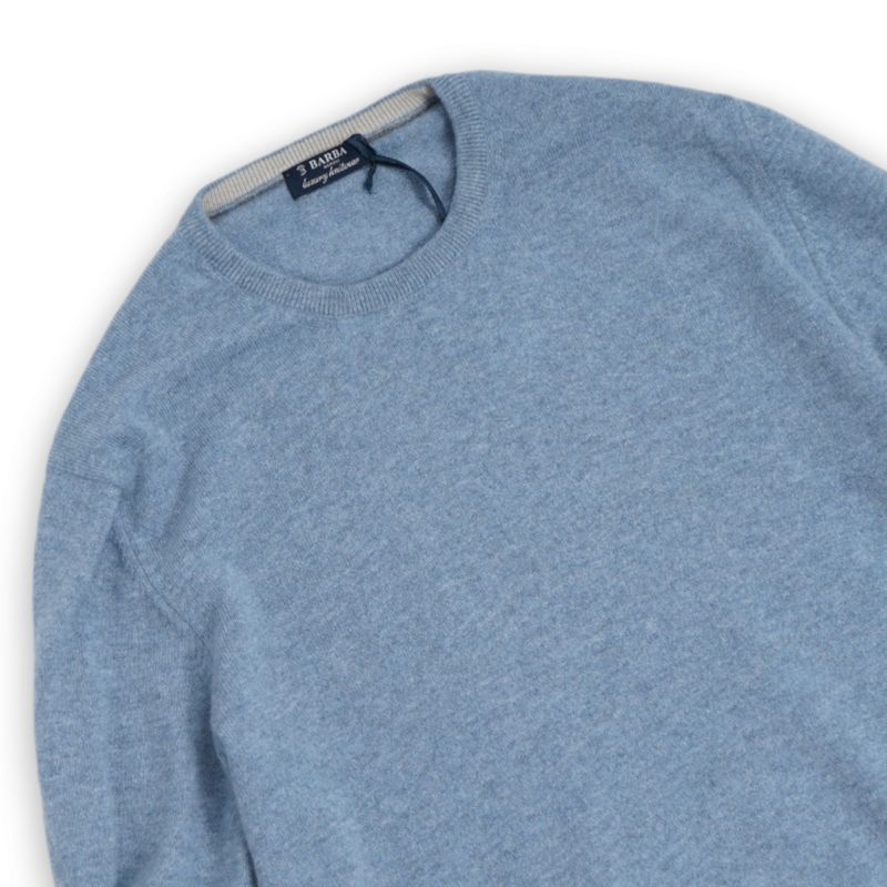 Powder Blue Cashmere Crewneck Knit