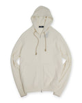 Cream Full Zip Knitted Hoodie