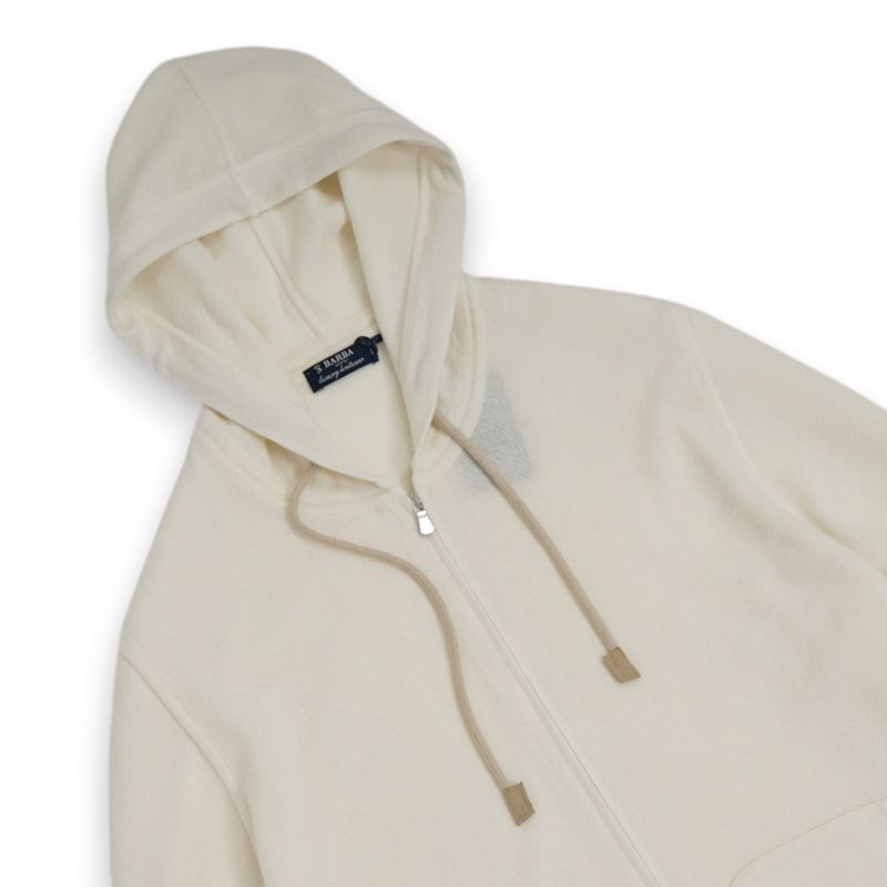 Cream Full Zip Knitted Hoodie