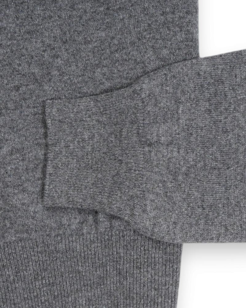 Dark Grey Melange Cashmere Rollneck Knit