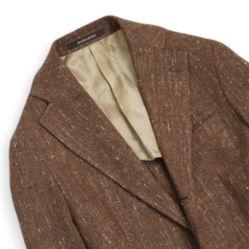 Brown Herringbone Flecked Wool Sports Jacket
