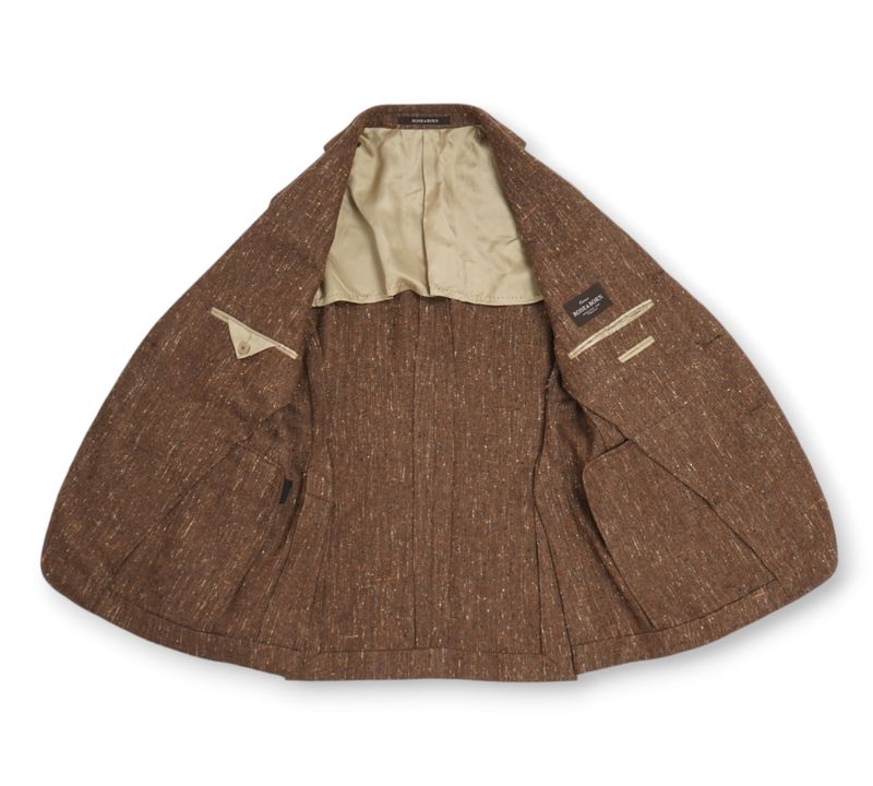 Brown Herringbone Flecked Wool Sports Jacket