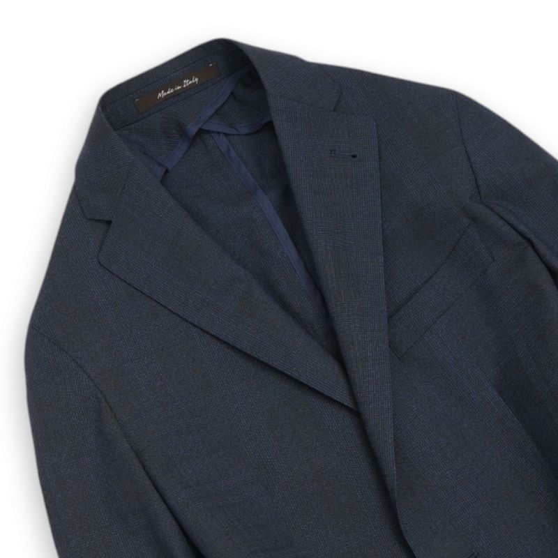 Navy/Blue Checked Suit