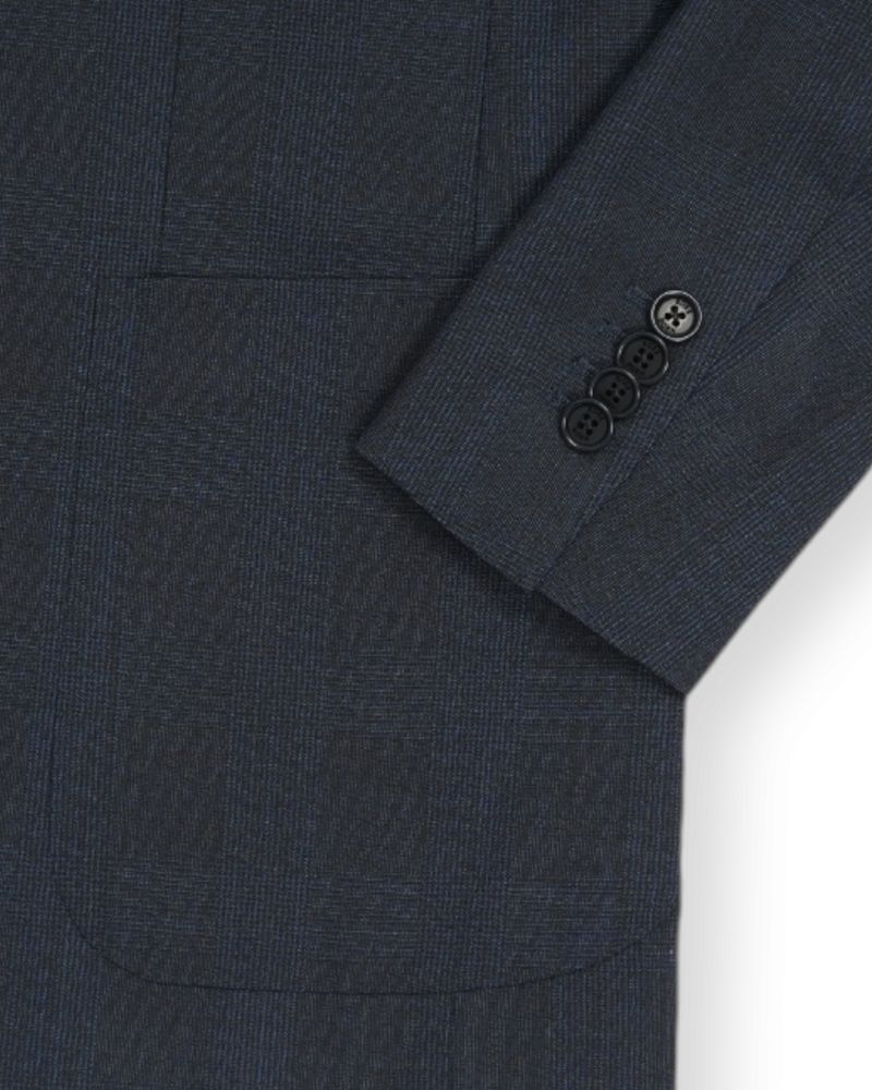 Navy/Blue Checked Suit