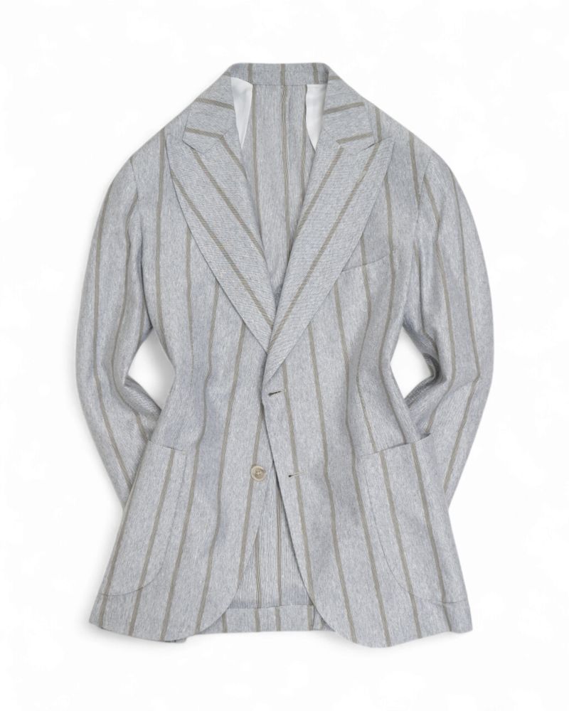 Light Grey Chalk Stripe Sports Jacket