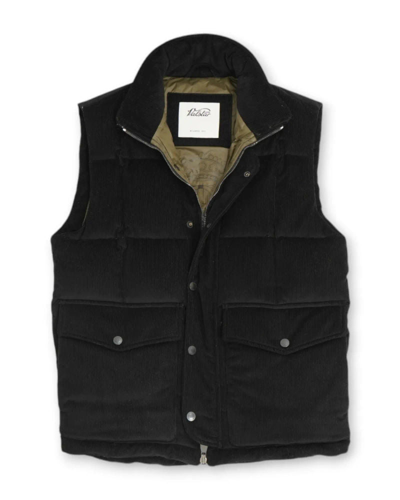 Black Corduroy Down Vest