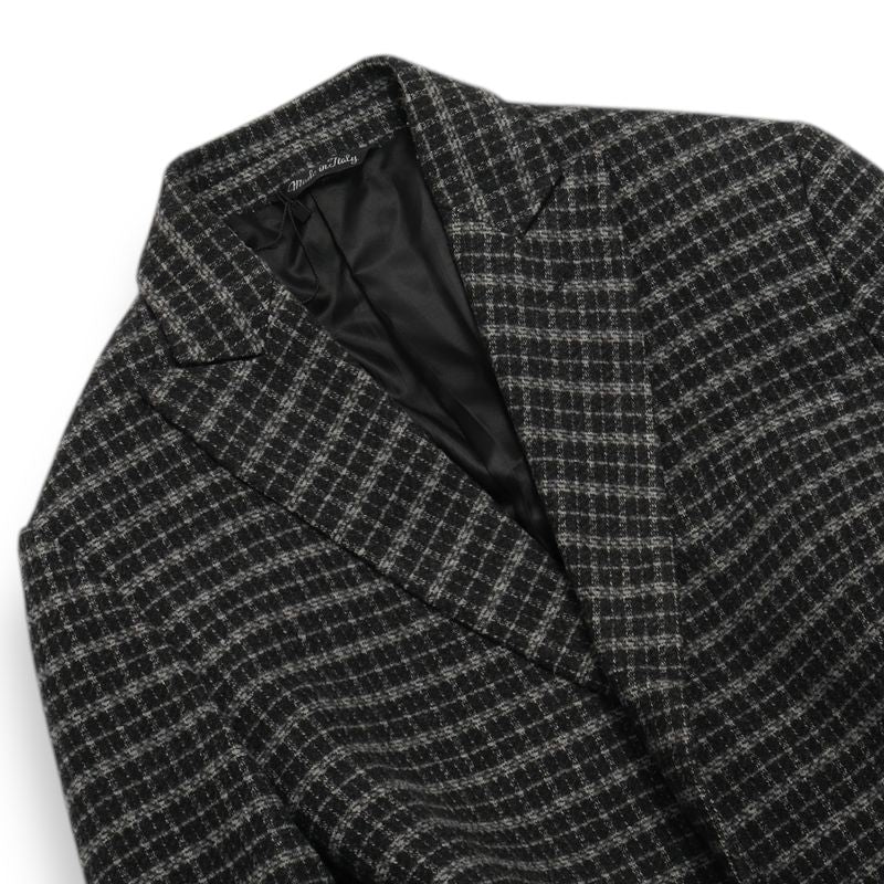 Dark Grey Checked Tweed Sports Jacket