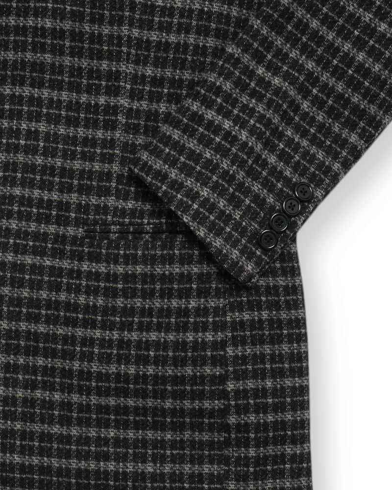 Dark Grey Checked Tweed Sports Jacket