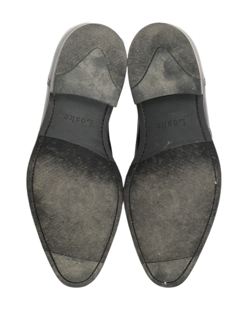 Black Leather Wing Tip Oxfords