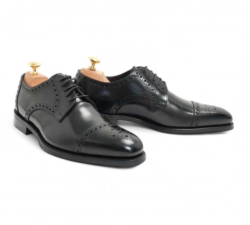 Black Leather Brouge Derbies