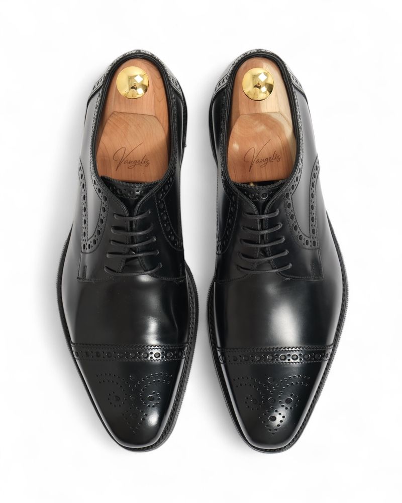 Black Leather Brouge Derbies