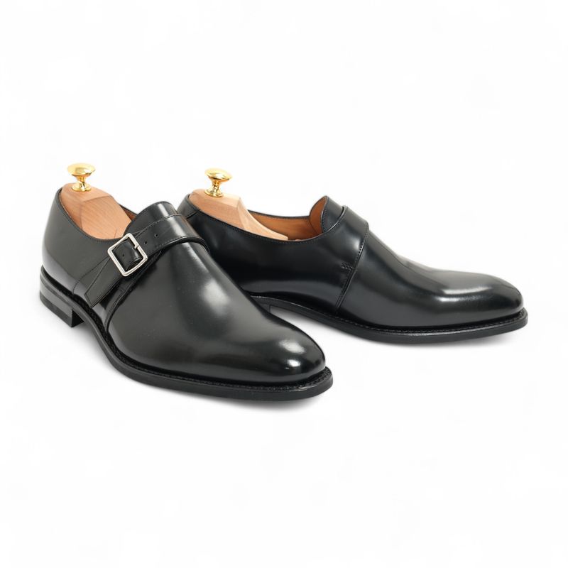 Black Leather Single Monks