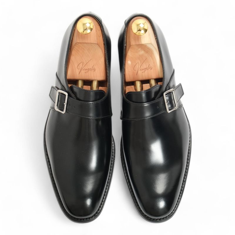 Black Leather Single Monks