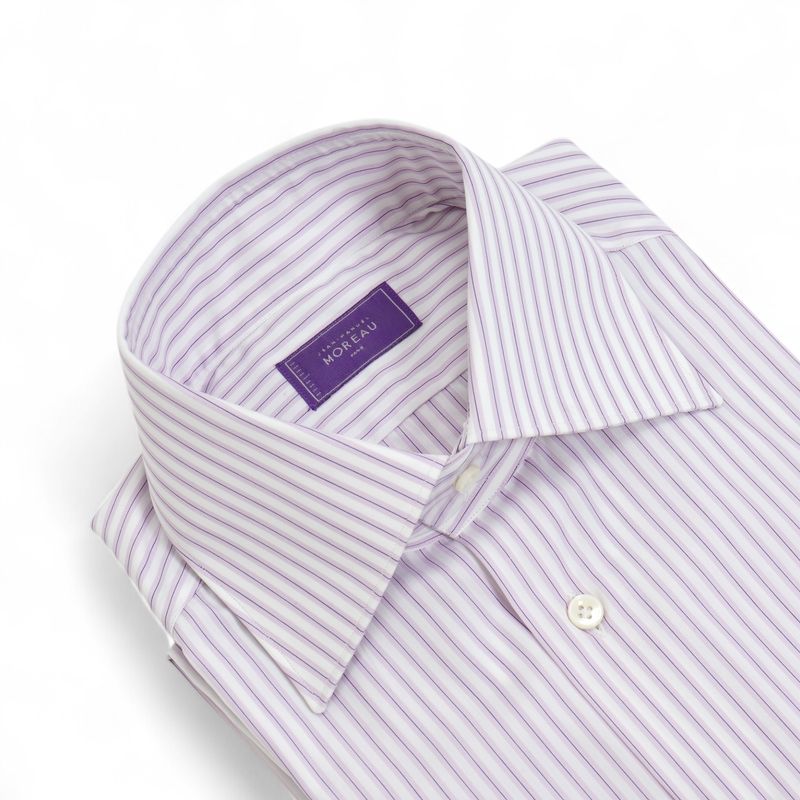 Purple Striped Double Cuff Shirt