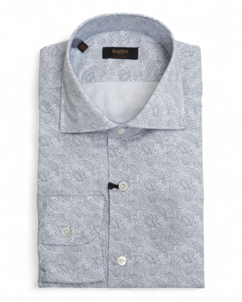 White Paisley Soft Oxford Shirt