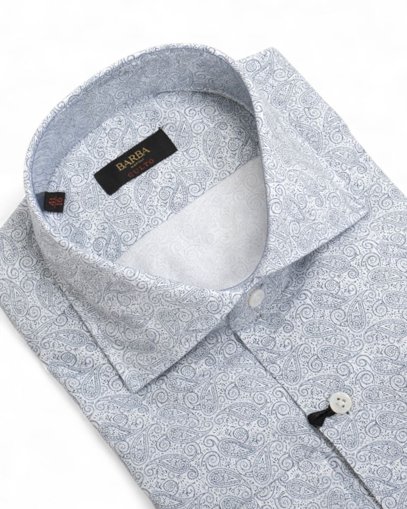 White Paisley Soft Oxford Shirt