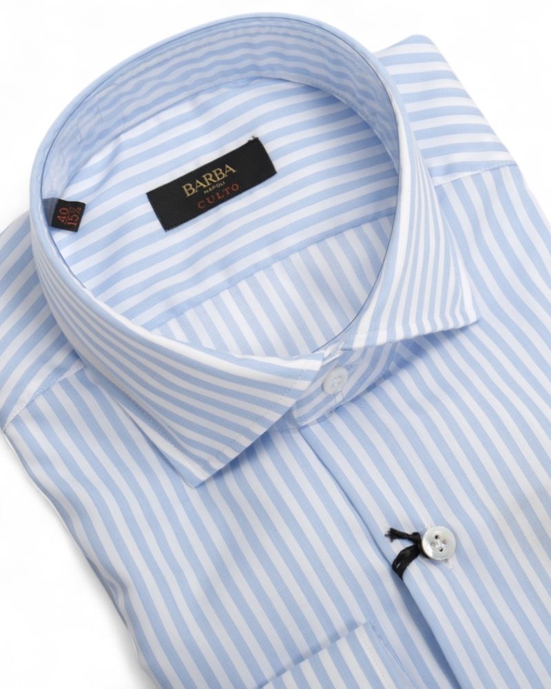 Light Blue Bengal Striped Twill Shirt