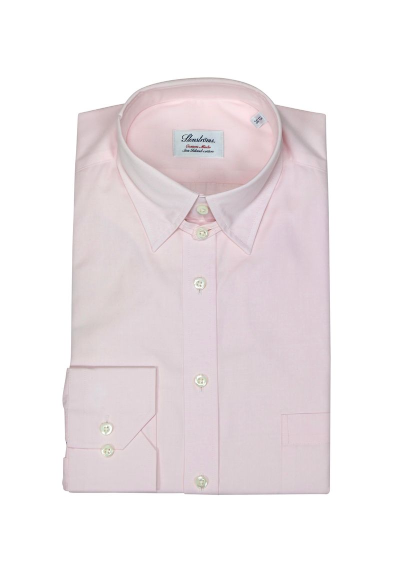 Pale Pink Poplin Tab Collar Shirt