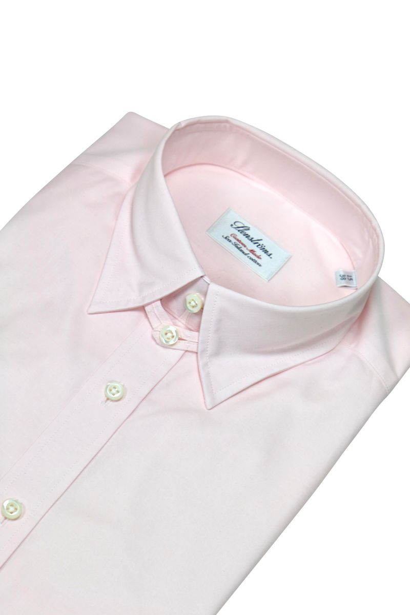 Pale Pink Poplin Tab Collar Shirt