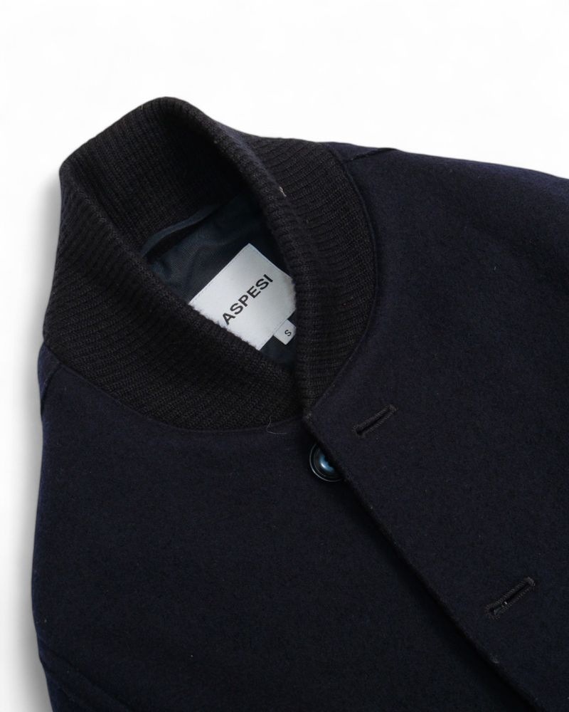 Navy Boiled Wool Jacket