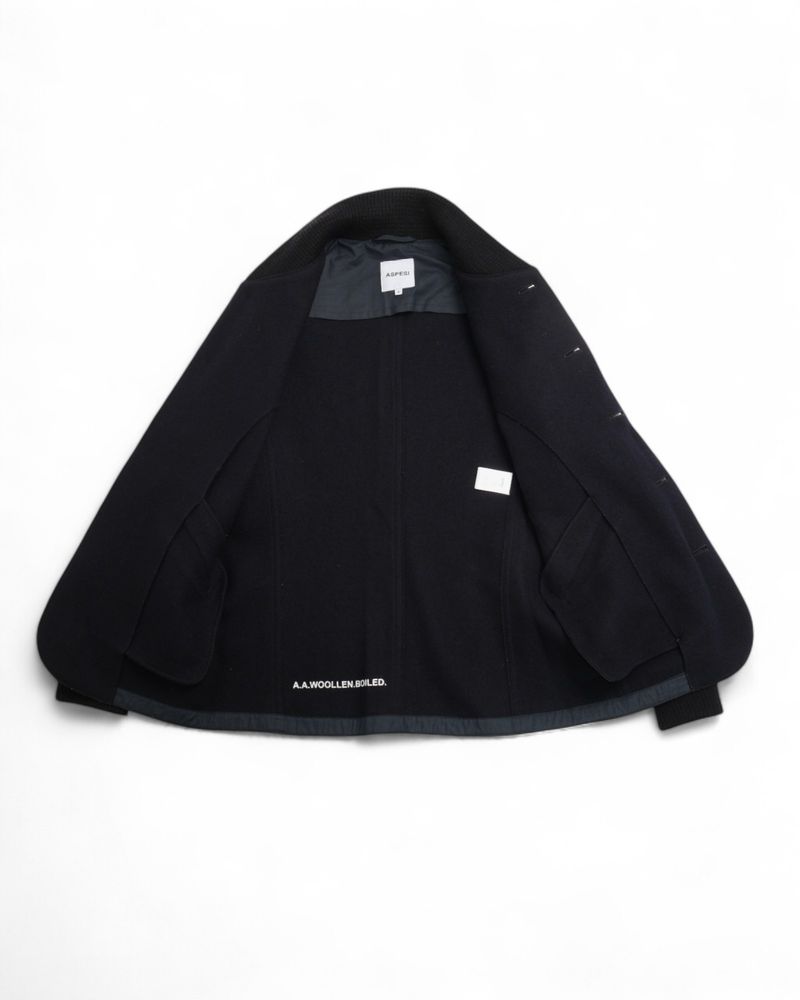 Navy Boiled Wool Jacket