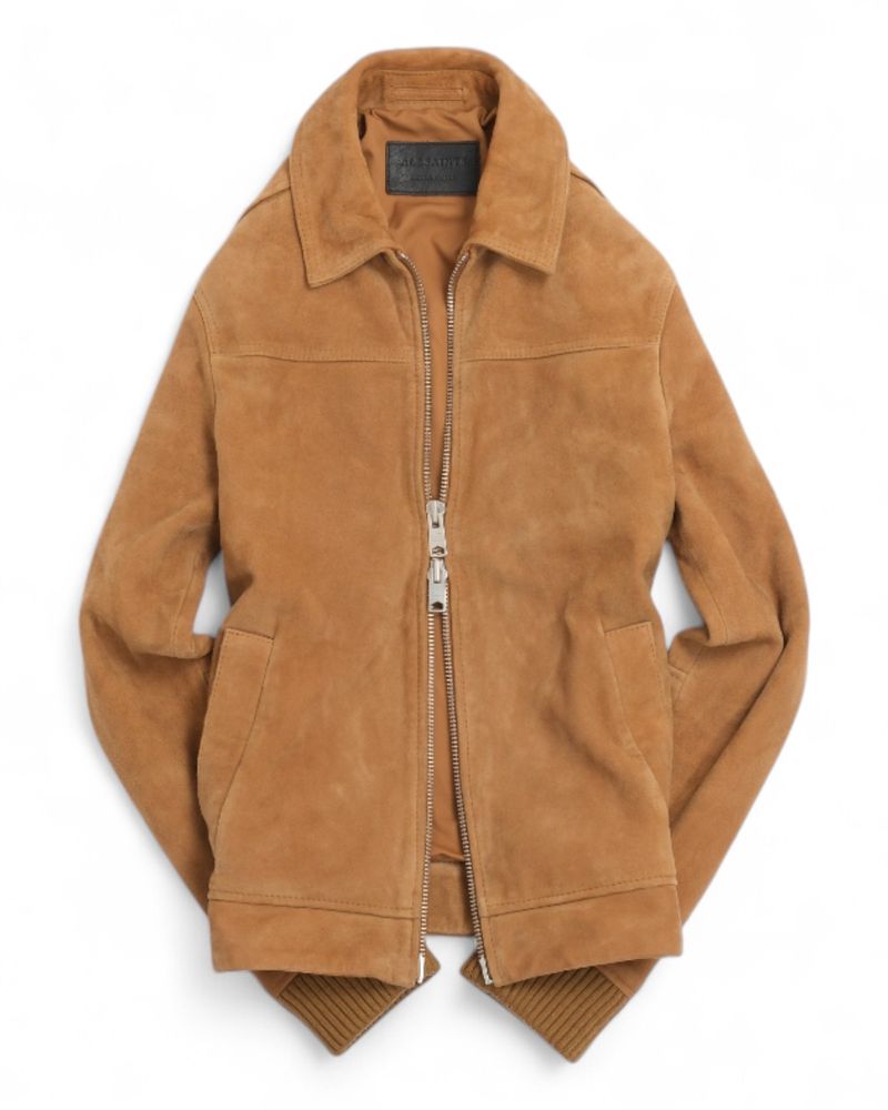 Dark Camel Suede Flight Jacket