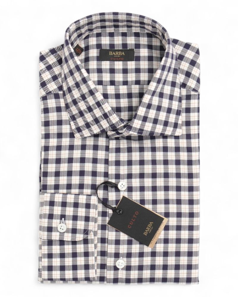Inc Blue/White Checked Twill Shirt