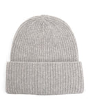 Light Grey Ribbed Merino/Cashmere Beanie