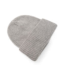 Light Grey Ribbed Merino/Cashmere Beanie