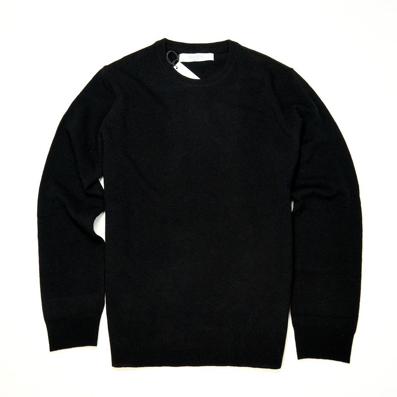 Black 12 Gauge Lambswool Crewneck Knit