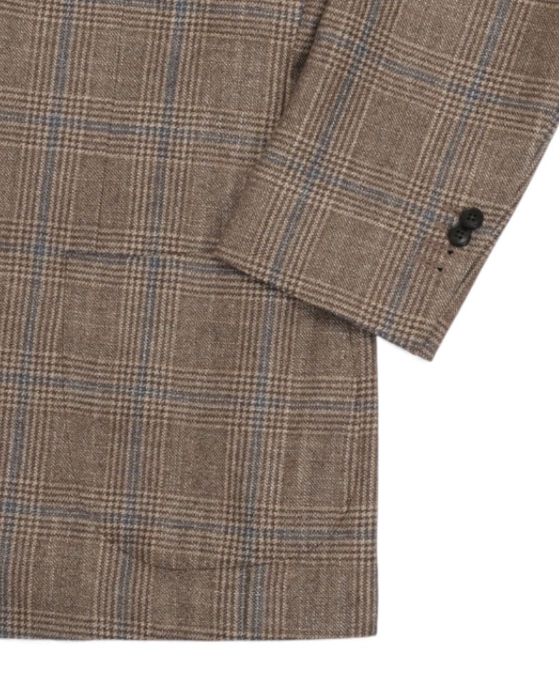 Brown Loro Piana Silk Air Prince of Wales Sports Jacket