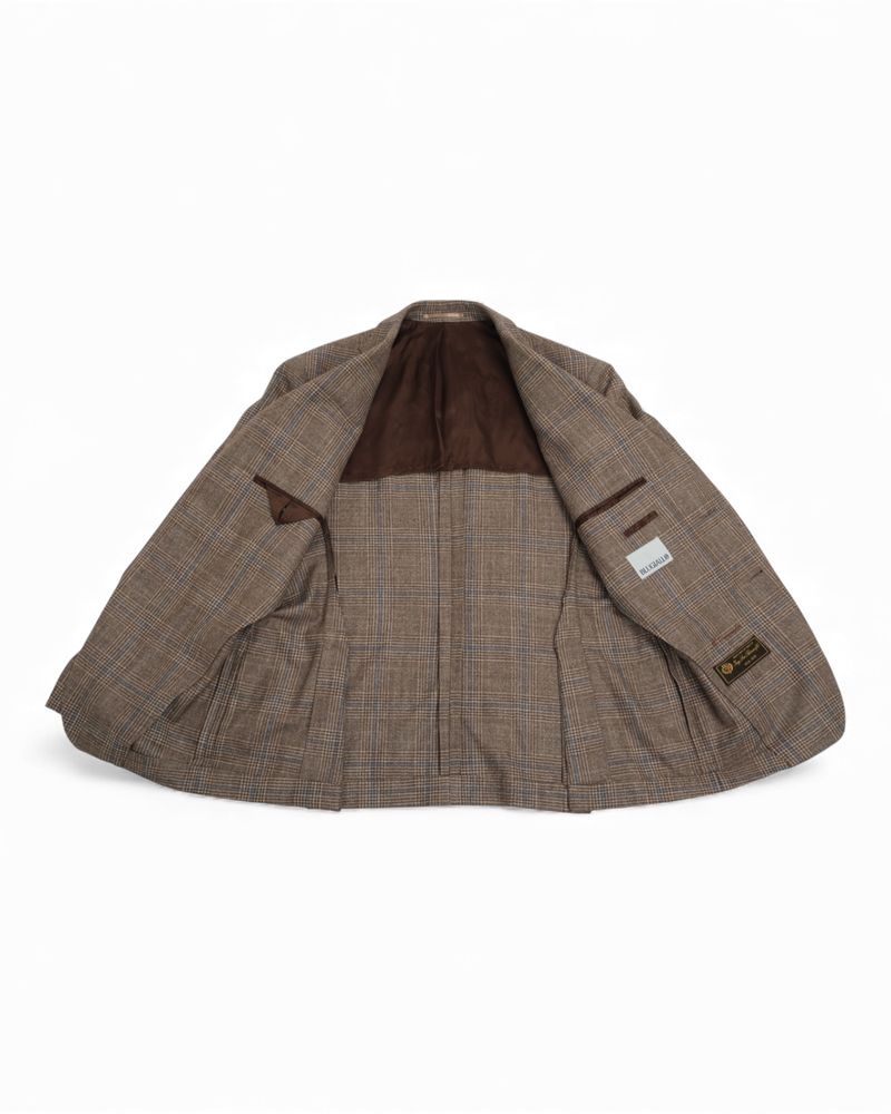 Brown Loro Piana Silk Air Prince of Wales Sports Jacket