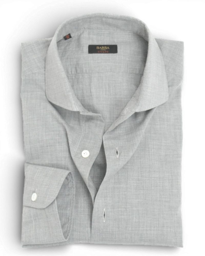 Light Grey Cotton Melange Shirt
