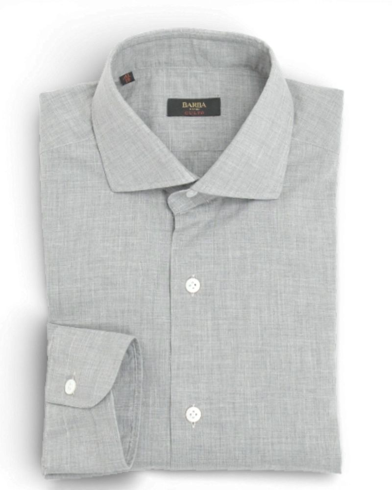 Light Grey Cotton Melange Shirt