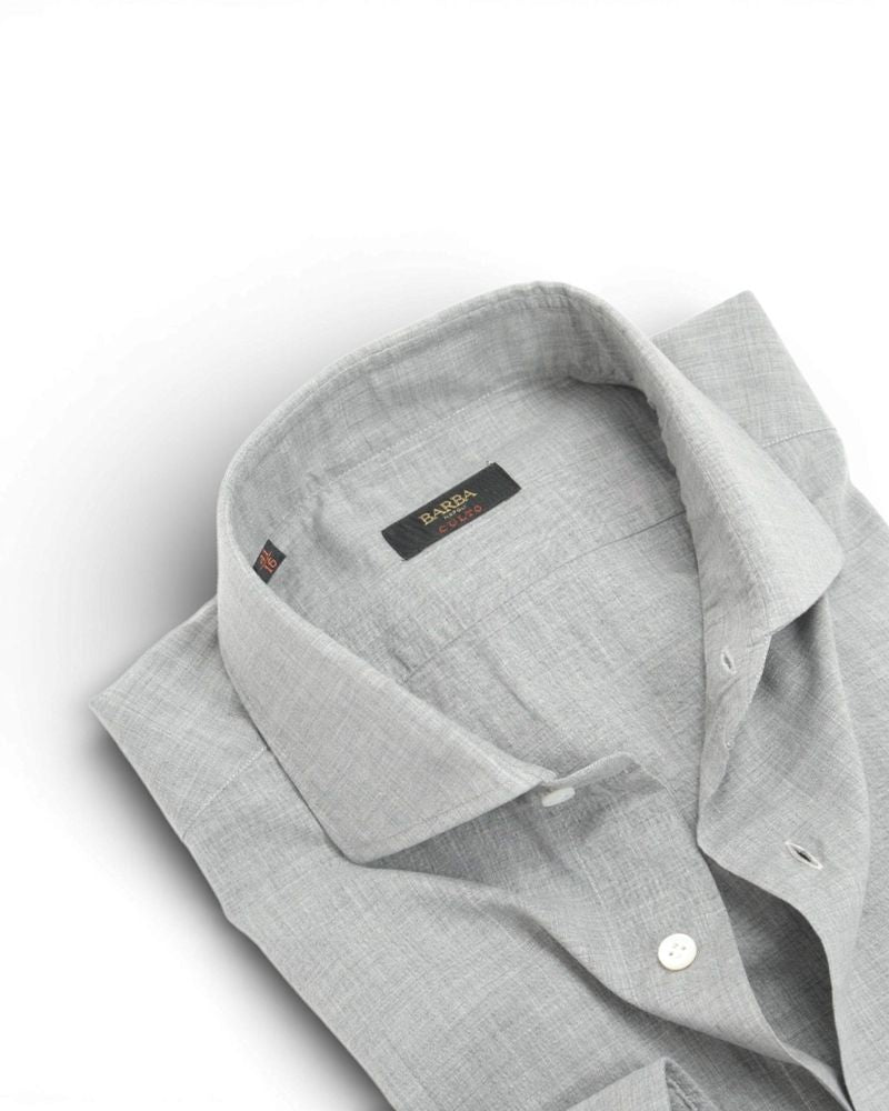 Light Grey Cotton Melange Shirt