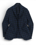 Dark Blue & Evergreen Plaid Check Sports Jacket