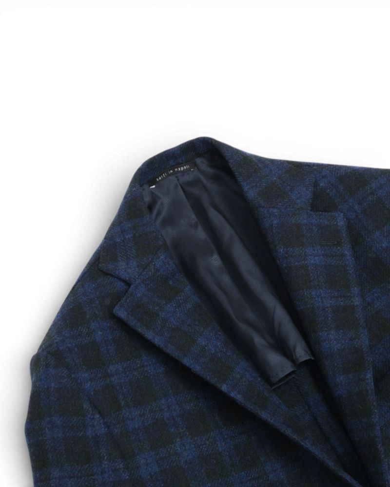 Dark Blue & Evergreen Plaid Check Sports Jacket