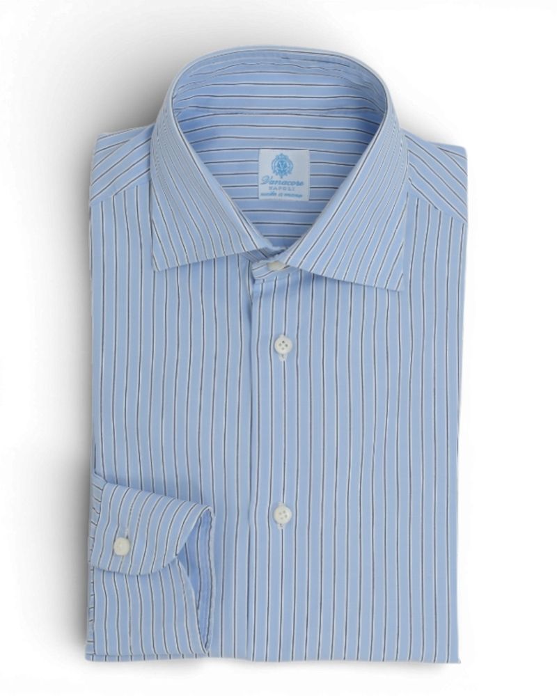 Light Blue/White/Navy halo Stripe Poplin Shirt