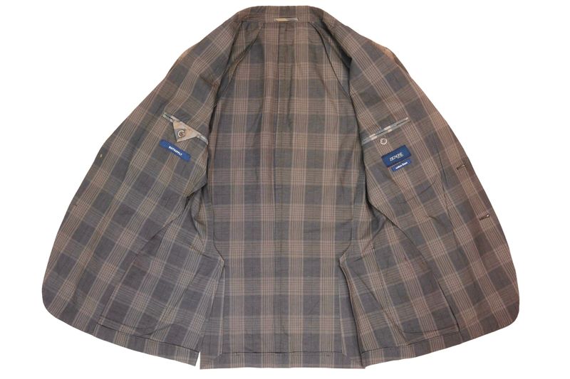 Brown Checked  Linen & Cotton Sports Jacket