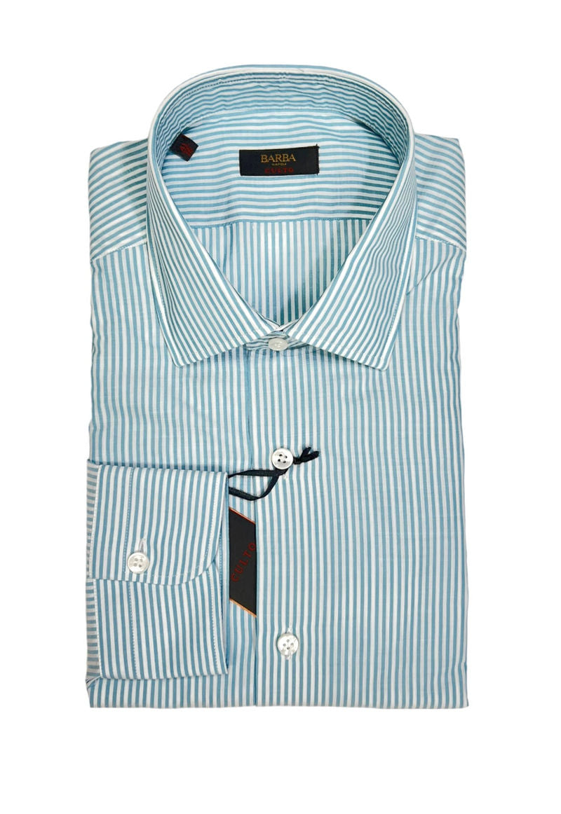Ocean Blue Striped Spread Cotton Shirt