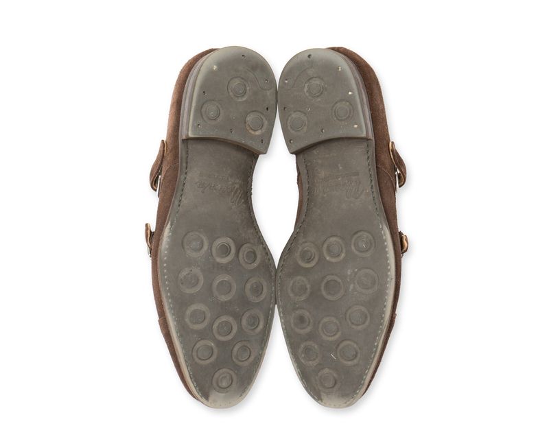 Brown Suede Double Monk Straps