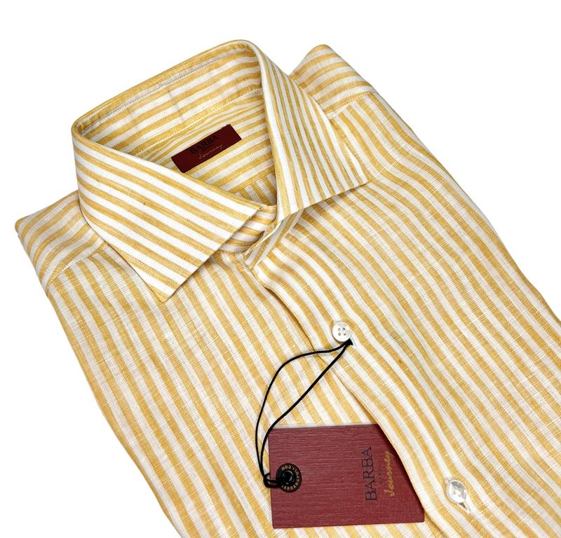 Yellow Striped Linen Shirt