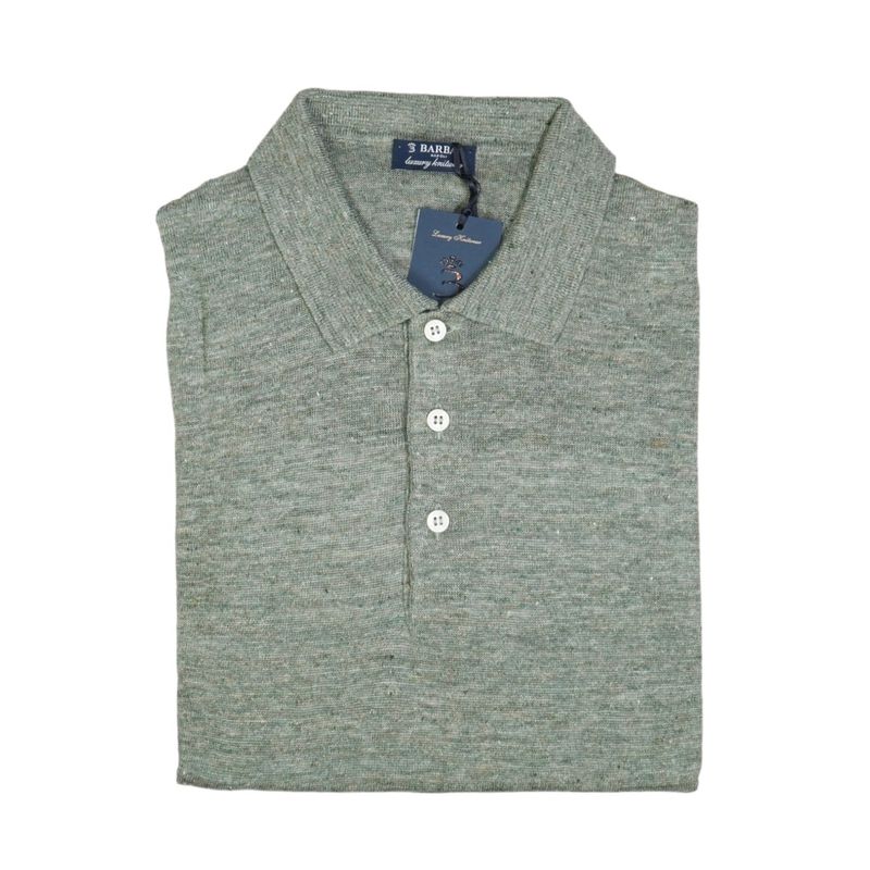 Pale Green Short Sleeve Linen Polo