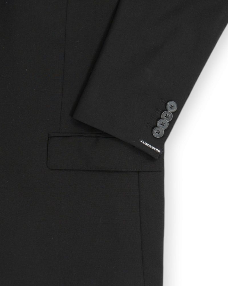 Black Plain Wool Suit